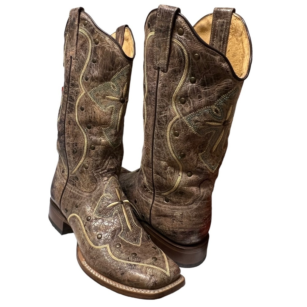 Roper Women’s Handmade Tan Leather Boots Size 10 - Picture 1 of 8